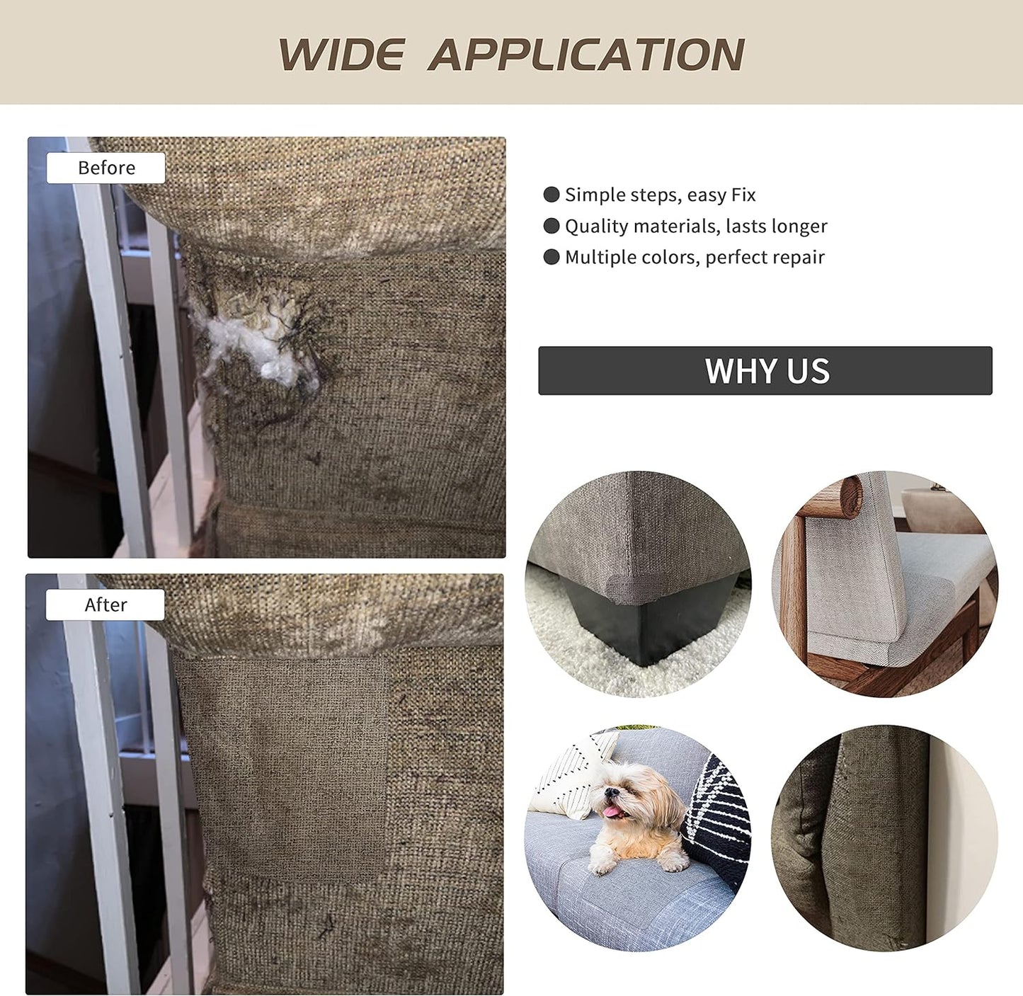 Coarse Linen Repair Patches, Self-Adhesive Linen Fabric Patches, 8X11 inch 2 PCS, Multi Color, Can be Used for Linen Sofa Repair and Linen Clothes Repair(8" x 11"-2PCS,Light Grey)