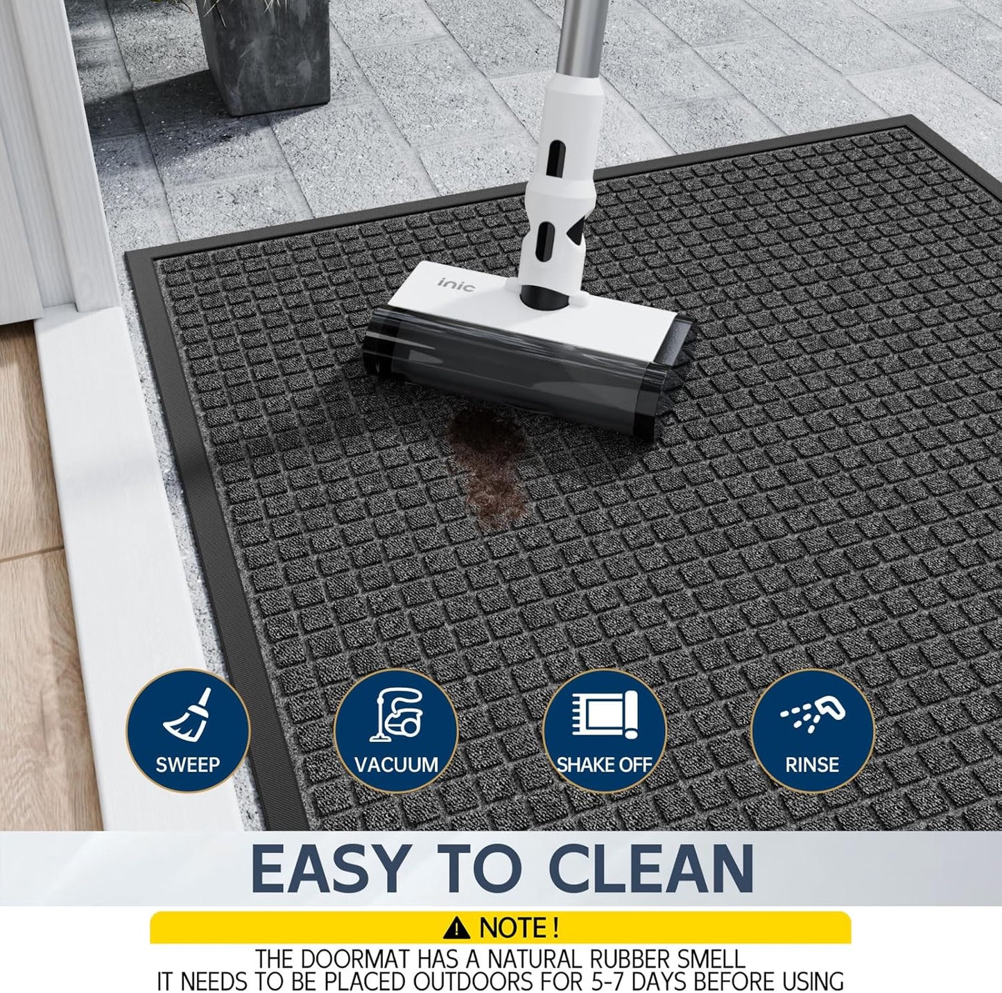 Indoor Outdoor Front Door Mats, 72" x 24" Rubber Backing Non Slip Durable Welcome Floor Mats for Patio, Garage Entrance, Stain and Fade Resistant Commercial Doormats for High Traffic