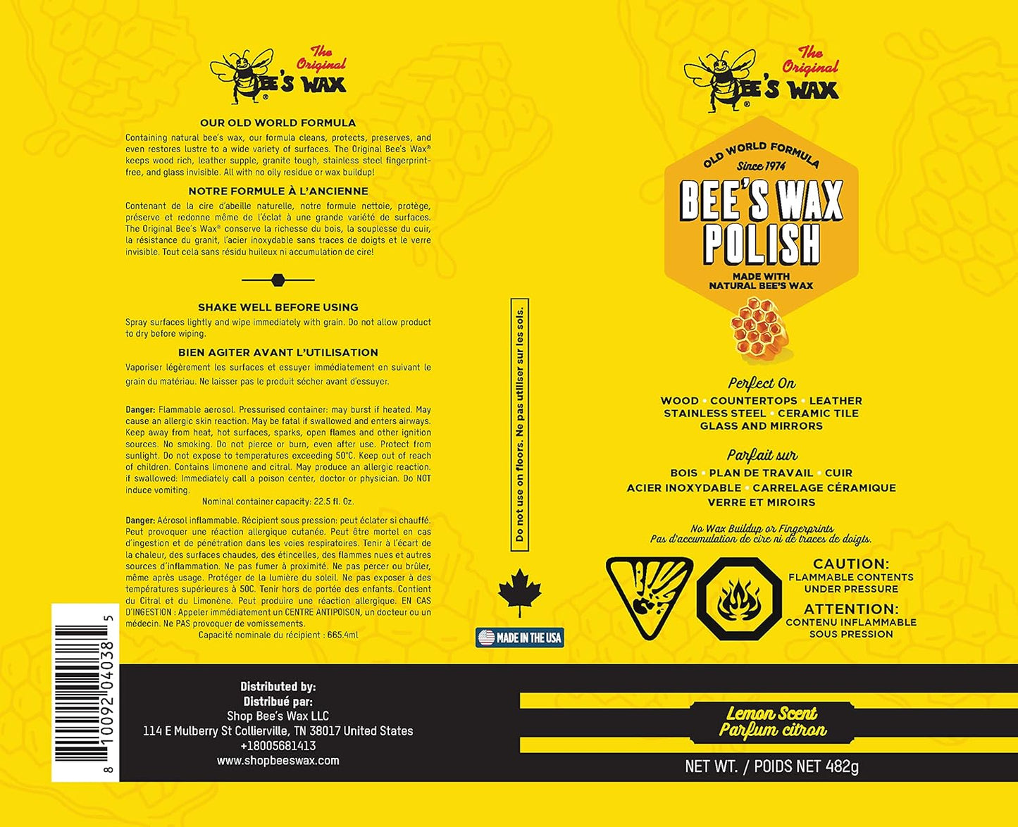 The Original Bee's Wax Old World Formula Furniture Polish - 3 Pack