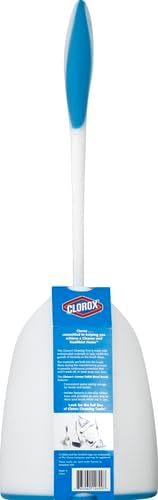 Clorox Under-Rim Toilet Bowl Brush with Corner Storage Caddy, 16 x 5 x 5.5 in