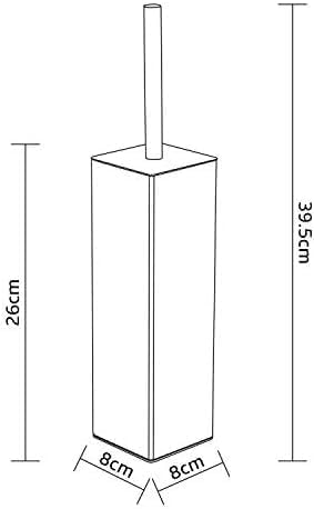 Chrome Square Stainless Steel Toilet Brush with Holder, 304 Modern Toilet Brush Set – Rust Resistant, Long Handle, Replacement Heads, Floor Standing Bathroom Toilet Cleaning Brush