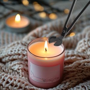 7 Piece Black Candle Wick Trimmer, Polished Wick Cutter Scissor, Premium 430 Stainless Steel Candle Wick Cutter, Wick Clippers Scissor for Elegant Candle Care