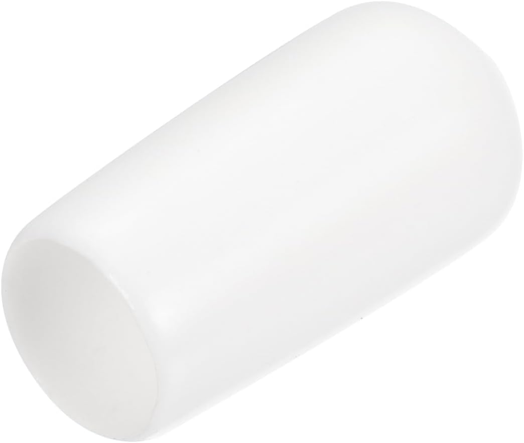 uxcell 20pcs Rubber End Caps 7mm ID Vinyl Round End Cap Cover Screw Thread Protectors White
