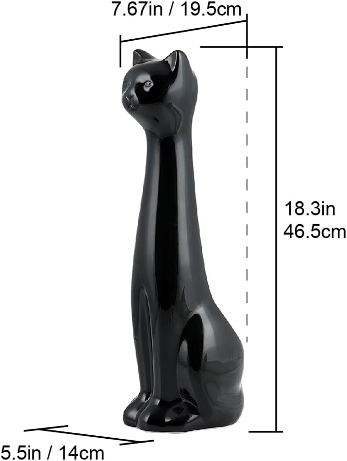 Allure Home Creation Black Cat 2-Piece Toilet Brush Holder and Brush Set