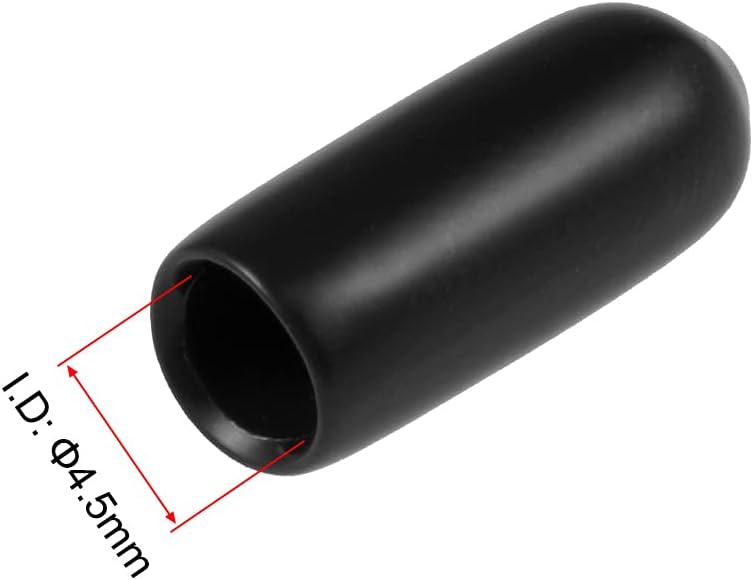 uxcell 20pcs Rubber End Caps 4.5mm ID Vinyl Round Tube Bolt Cap Cover Thread Protectors Black