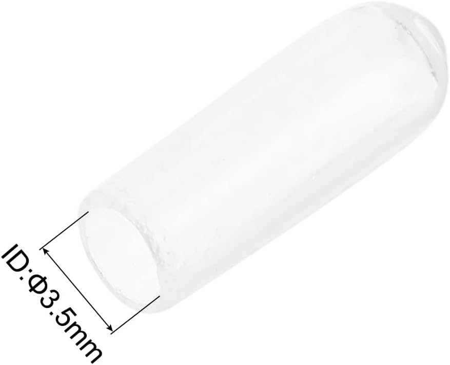 uxcell 20pcs Rubber End Caps Protective Caps 3.5mm(1/8 Inch) ID Vinyl PVC Round Tube Bolt Cap Cover Screw Thread Protectors, Clear