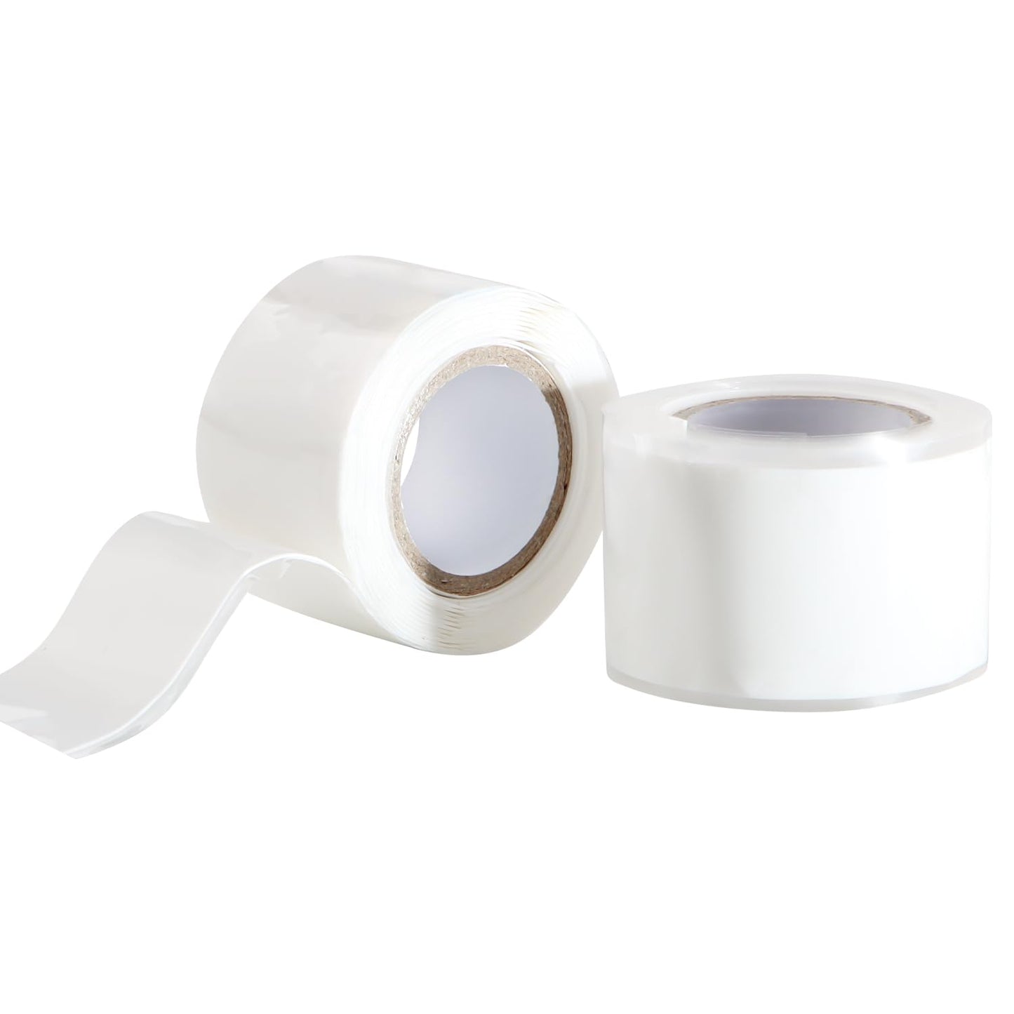 Self Fusing Silicone Tape 2 Rolls 1 in x 5' White Waterproof Rubber Leak Proof Sealing Rubber Self-amalgamating Tape for Emergency Hot and Cold Water Pipe Repairs and Tool Fixation