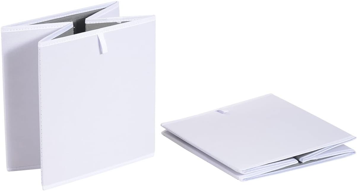 Amazon Basics Cube Organizer Bins, Collapsible Storage Baskets for Shelves, White, Pack of 6, 10.5x10.5x11"