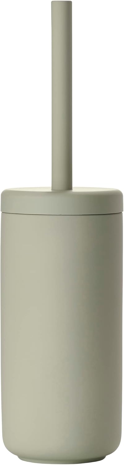 Zone Denmark Nova One Ceramic Toilet Long Brush | with Brush Holder Soft Touch | Enhance Your Bathroom with a Chic and Practical Duo for Modern Style and Effortless Hygiene - Coating (Eucalyptus)