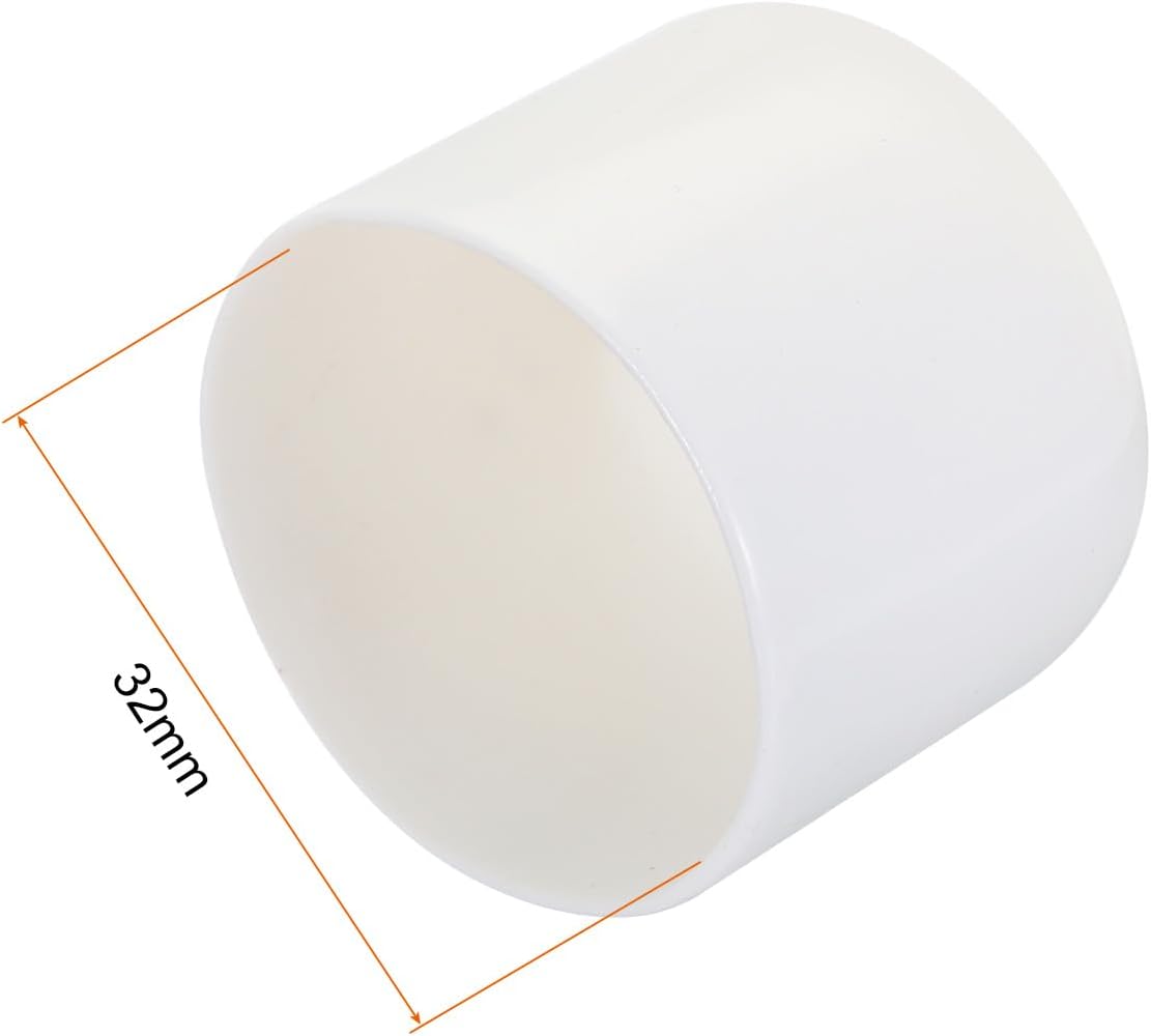 uxcell 20pcs Rubber End Caps 32mm ID Vinyl Round Tube Bolt Cap Cover Screw Thread Protectors White