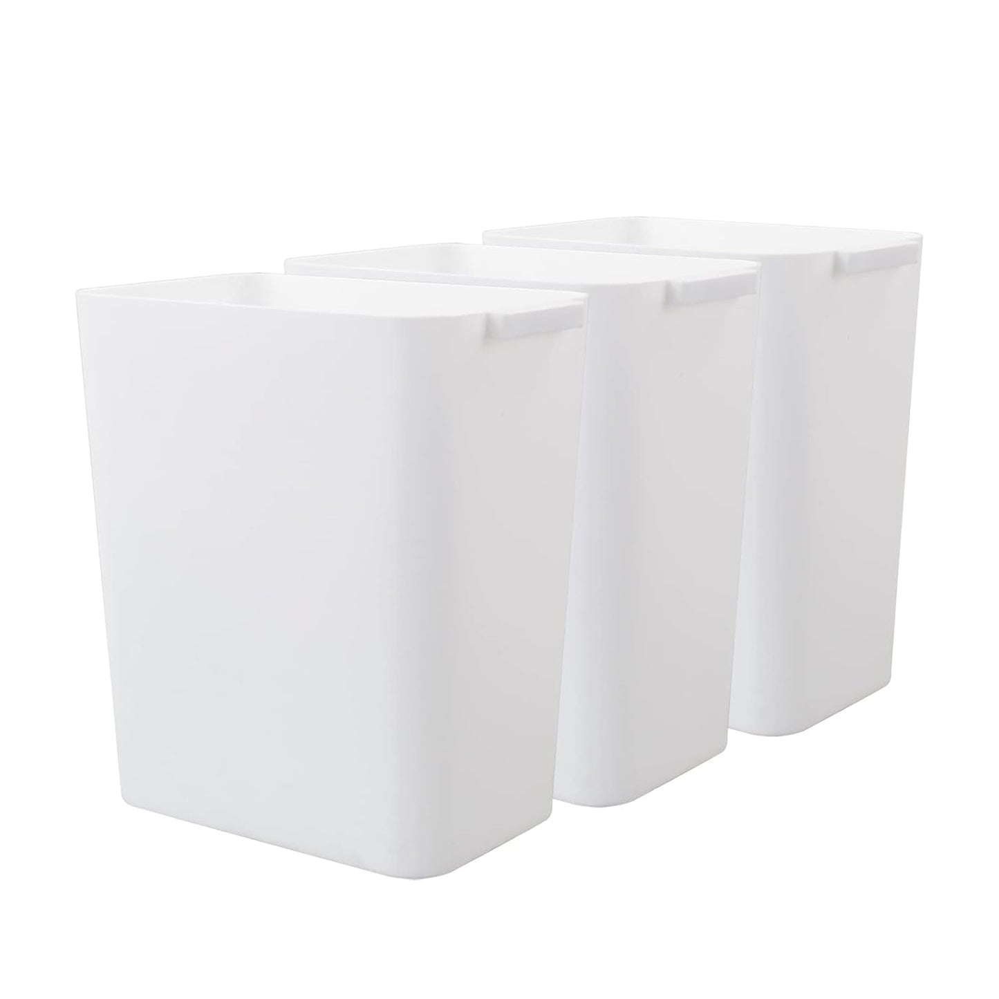 3-Pack 4.5 Gallon Trash Can Wastebasket, Garbage Container Bin, White