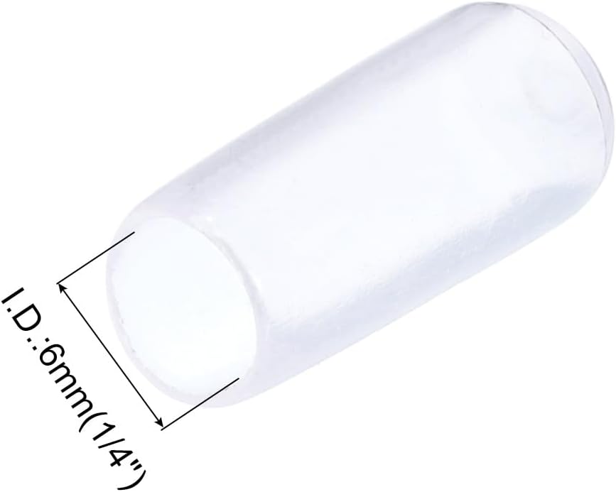 uxcell 20pcs Rubber End Caps 6mm(1/4") ID Vinyl PVC Round Tube Bolt Cap Cover Screw Thread Protectors Clear