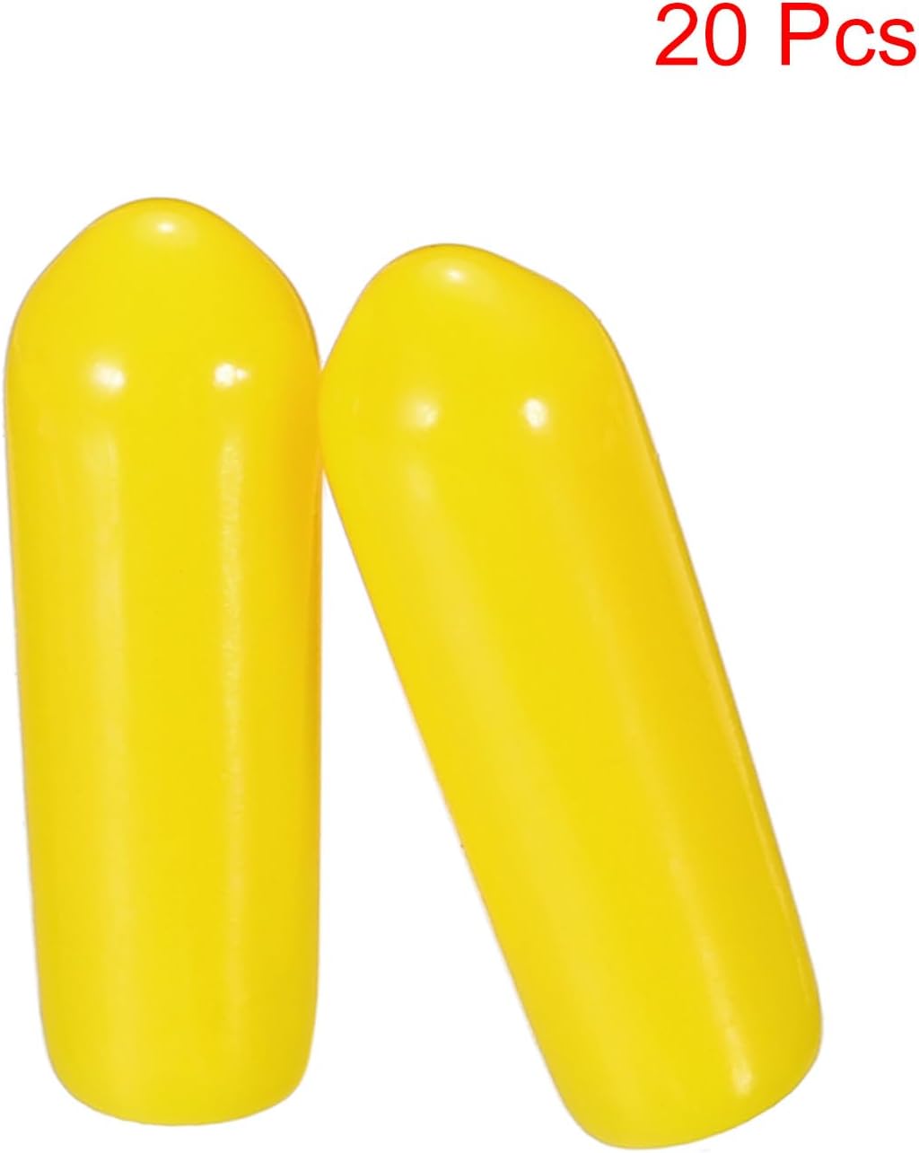 uxcell 20pcs Rubber End Caps 4mm ID Vinyl PVC Round Tube Bolt Cap Cover Screw Thread Protectors Yellow
