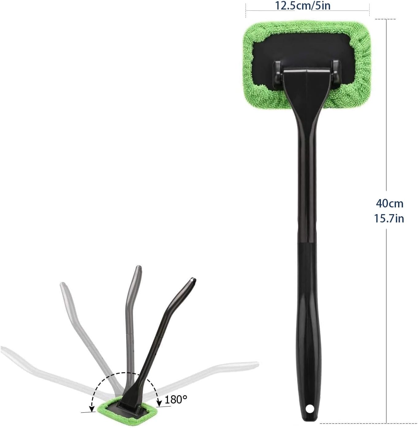 Windshield Cleaning Tool Windshield Cleaning Wand Auto Window Cleaner,5 Pieces Reusable Cloth Pads for Car Interior, Dirty Car Washing Brushes (Green)