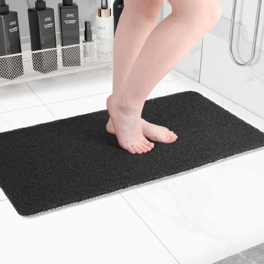 Non-Slip Bathtub Mat, Anti Slip Shower Mat, Fast Drying Bathtub Mats, Foot Scrubber Mat, Anti Slip Mat for Tub, Floor, Bathroom, Kitchen, Home, Hotel (Black 40"×28")