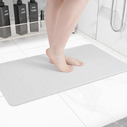 Non-Slip Bathtub Mat, Anti Slip Shower Mat, Fast Drying Bathtub Mats, Foot Scrubber Mat, Anti Slip Mat for Tub, Floor, Bathroom, Kitchen, Home, Hotel (White 36"×24")