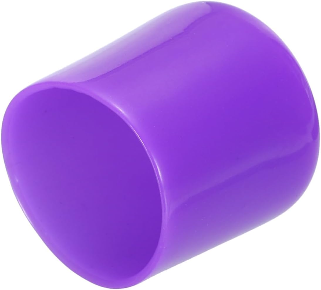 uxcell 20pcs Rubber End Caps 25mm ID Vinyl Round Tube Bolt Cap Cover Screw Thread Protectors Purple