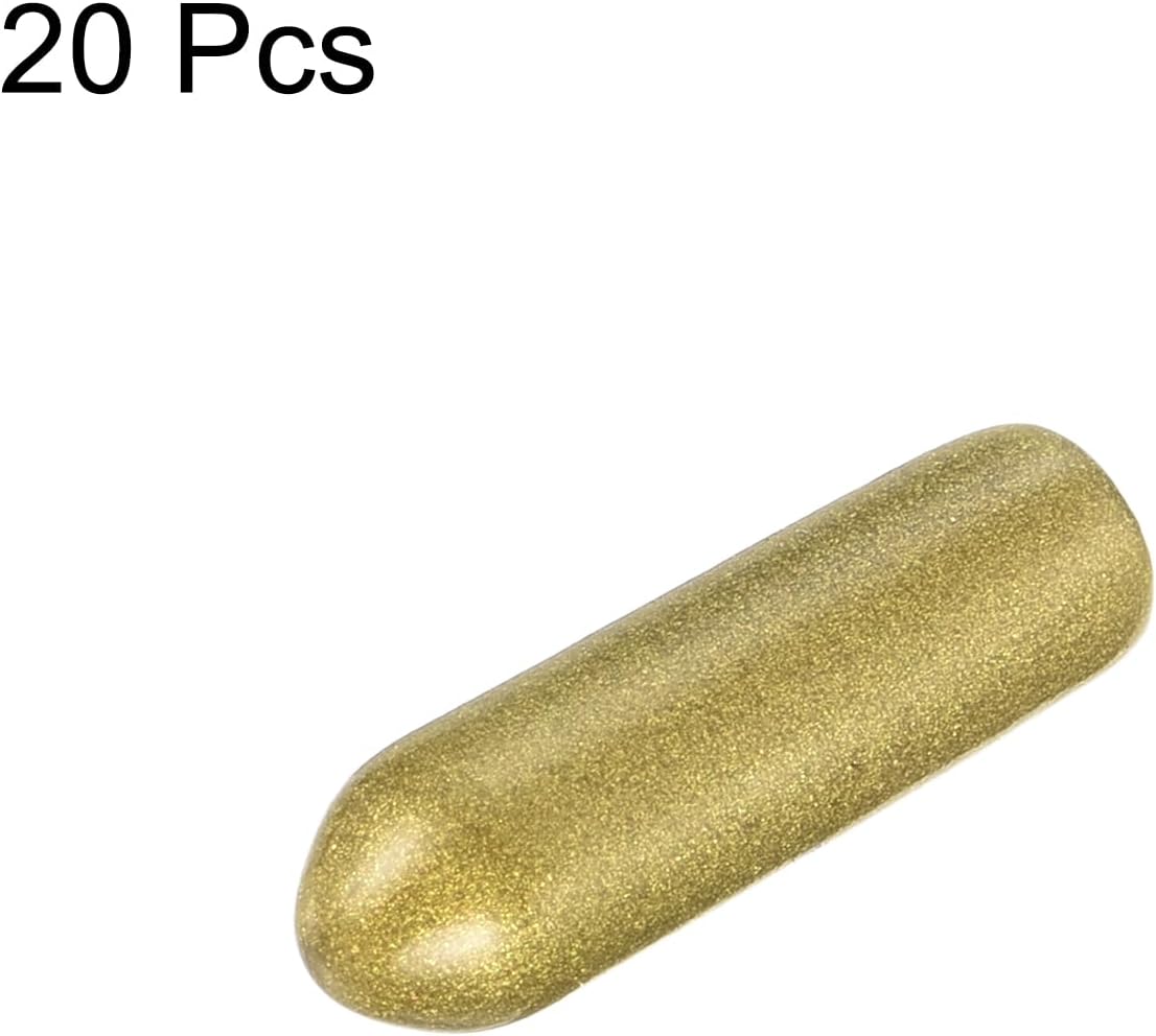 uxcell 20pcs Rubber End Caps 4mm ID Vinyl Round Tube Bolt Cap Cover Thread Protectors Gold