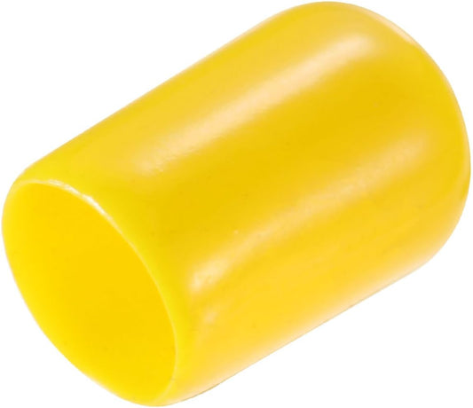 uxcell 20pcs Rubber End Caps 9mm ID Vinyl PVC Round Tube Bolt Cap Cover Screw Thread Protectors Yellow