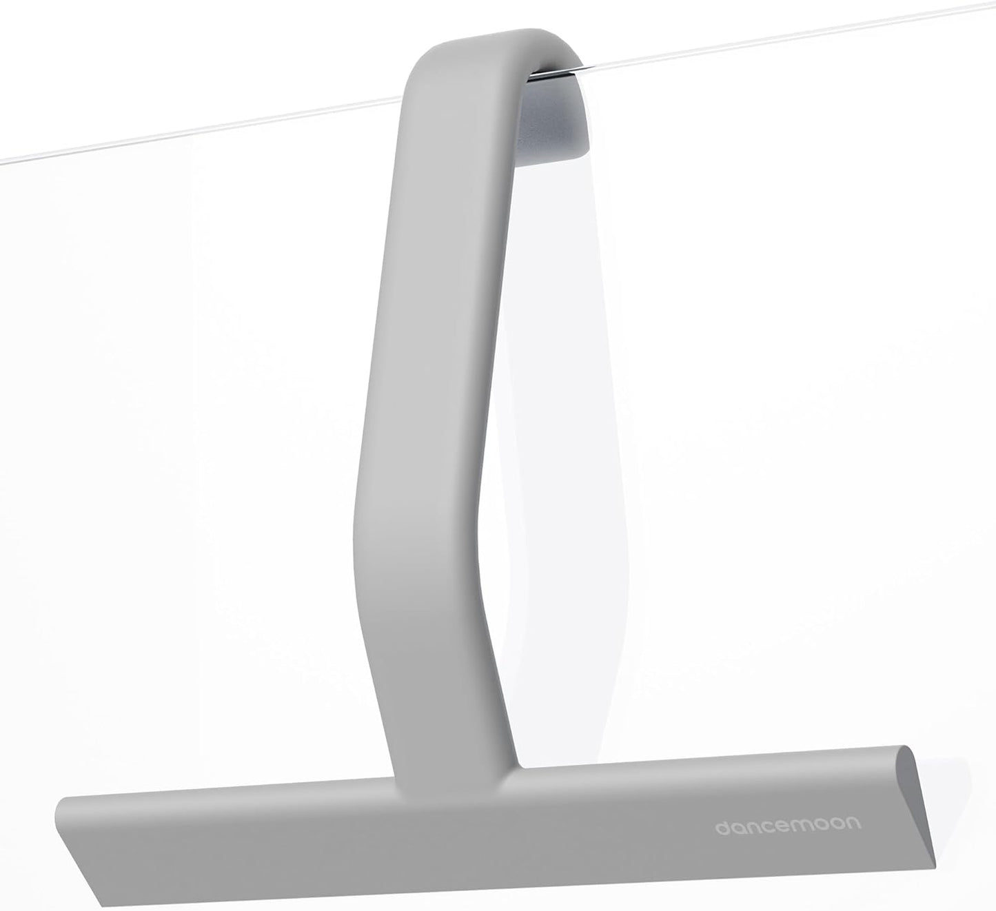dancemoon JustHang Shower Squeegee for Glass Doors, All-One-Piece Silicone with Built-in Hook Design for Easy Hanging and Cleaning, 10 Inch Gray
