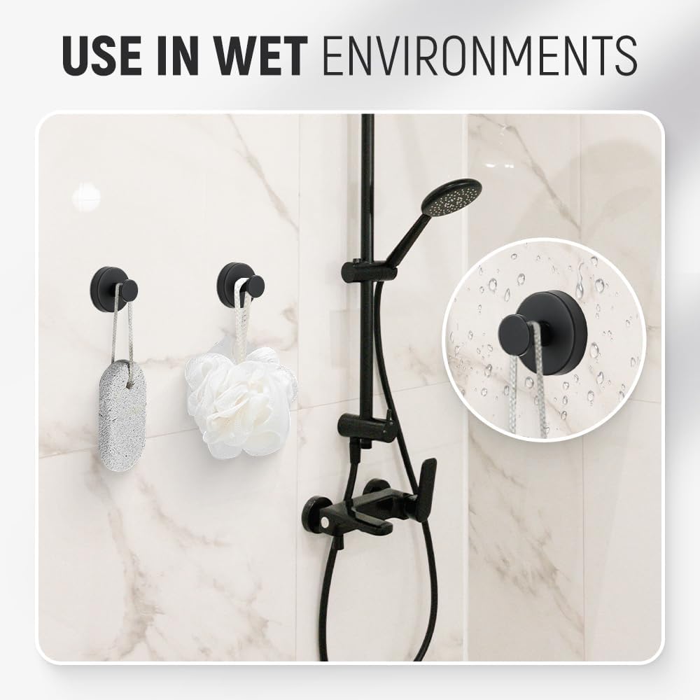 Suction Cup Hooks for Wreaths, 2025 New No Drill Suction Cup Hooks on Glass, Wreath Hanger for Front Door, Rustproof Hook Holder Towel Hook for Window Bathroom Mirrors Tile (4, White A)