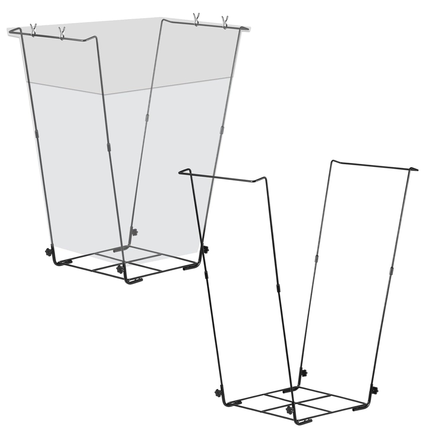 2 pcs Metal Trash Bag Holder, Outdoor Metal Leaf Bag Holder Stand, Garbage Bag Frame Holder for 30-45 Gallon Bags, for Yard Camping Garden Lawn Party Supplies