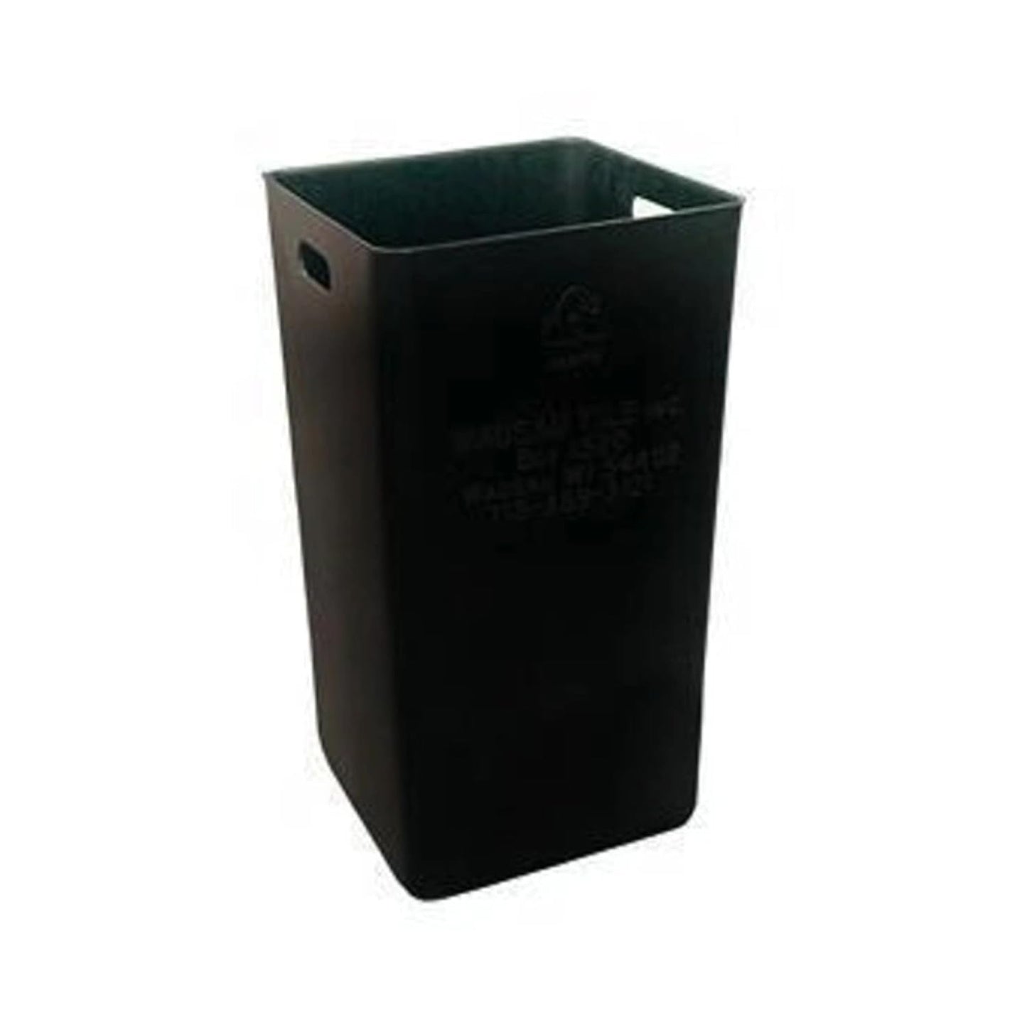 32 Gallon Square Slatted 100% Recycled Plastic Heavy-Duty Commercial Outdoor and Indoor Trash Can with Push Top Lid | Great for Schools and Businesses - Beige Granite