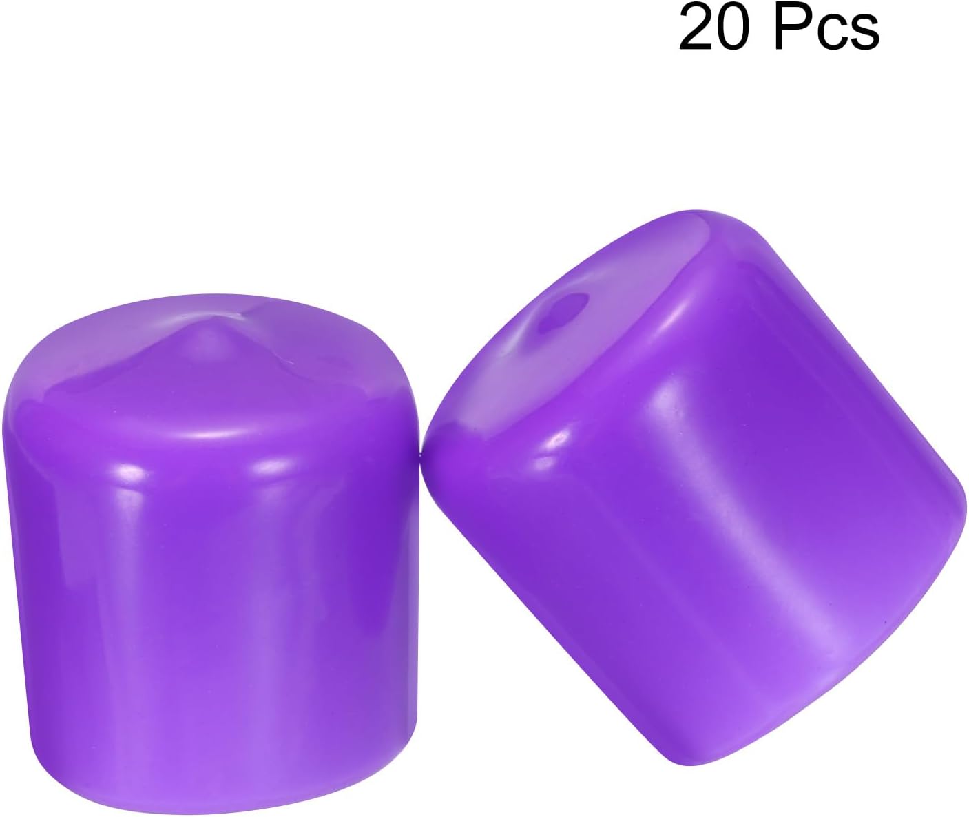 uxcell 20pcs Rubber End Caps 25mm ID Vinyl Round Tube Bolt Cap Cover Screw Thread Protectors Purple