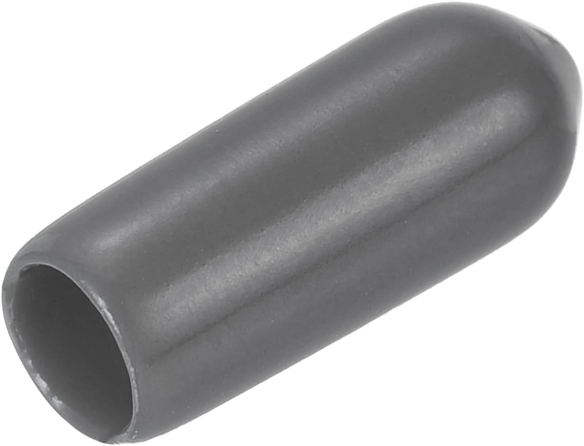 uxcell 20pcs Rubber End Caps 5mm(3/16") ID Vinyl PVC Round Tube Bolt Cap Cover Screw Thread Protectors Dark Grey