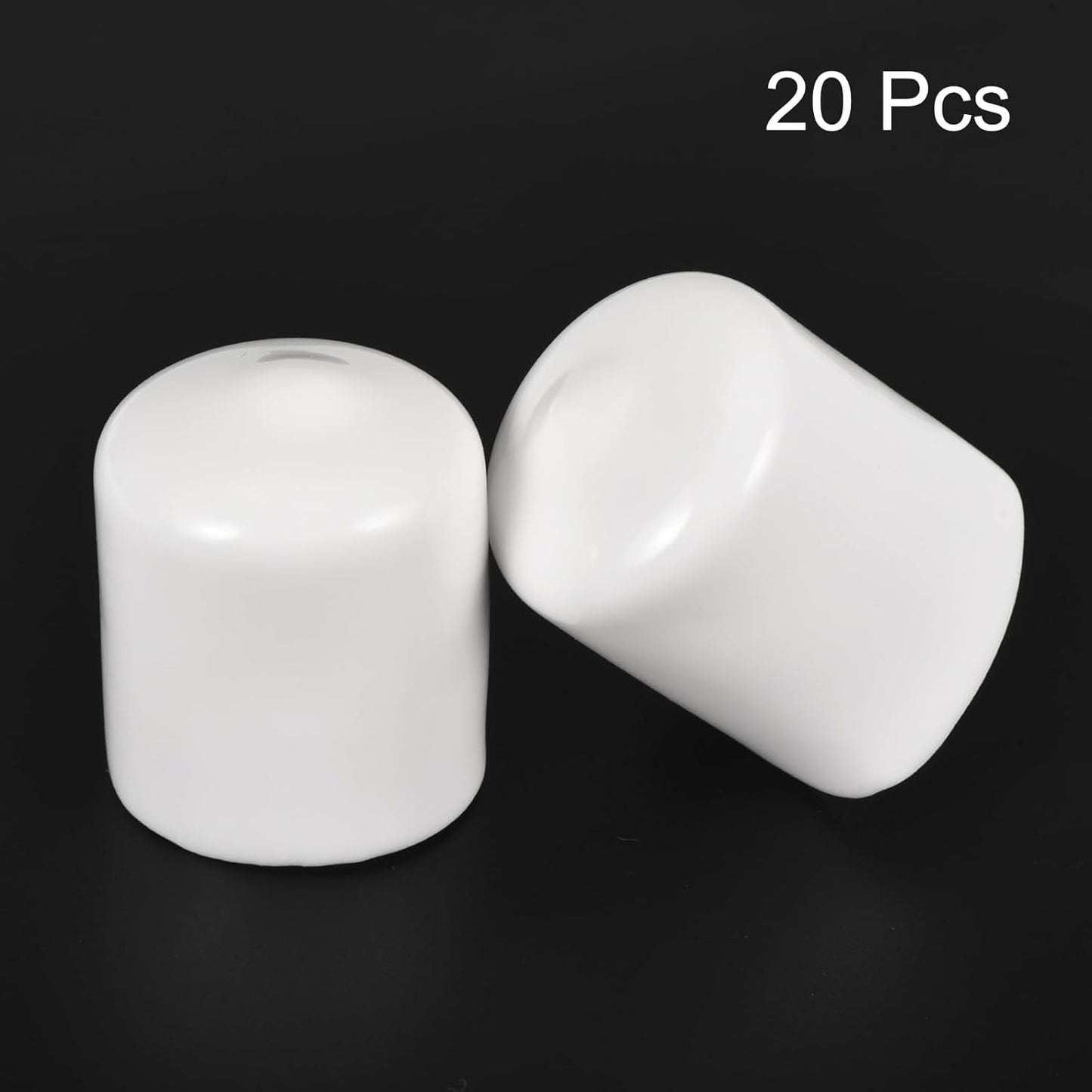 uxcell 20pcs Rubber End Caps 27mm ID Vinyl Round End Cap Cover Screw Thread Protectors White