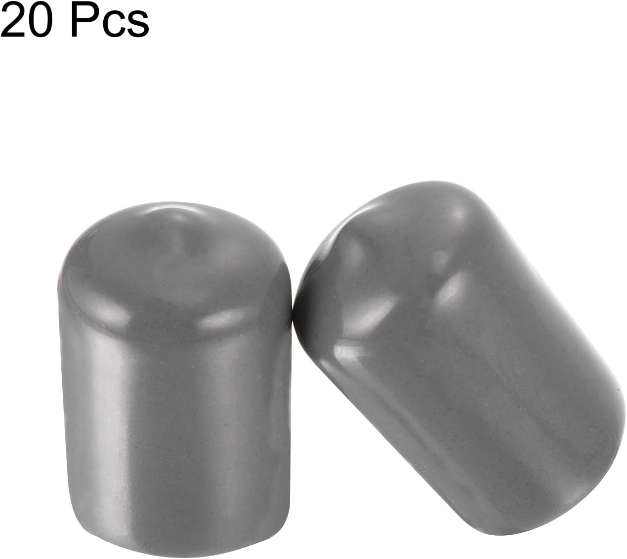 uxcell 20pcs Rubber End Caps 14mm ID Vinyl PVC Round Tube Bolt Cap Cover Screw Thread Protectors Dark Grey