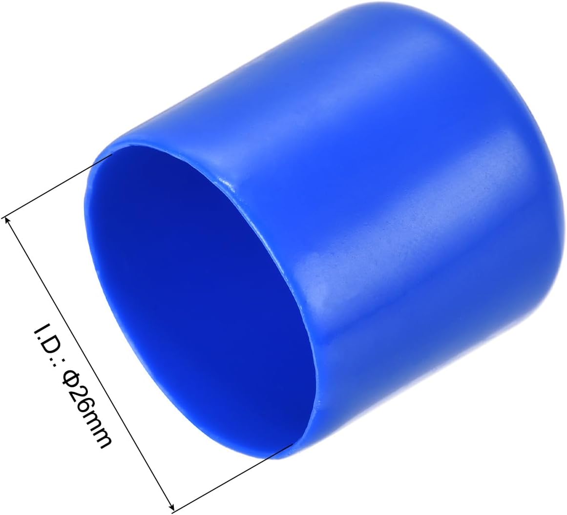 uxcell 20pcs Rubber End Caps 26mm ID Vinyl Round Tube Bolt Cap Cover Screw Thread Protectors Blue
