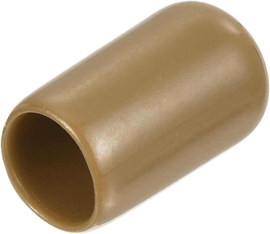 uxcell 20pcs Rubber End Caps 8.5mm ID Vinyl PVC Round Tube Bolt Cap Cover Screw Thread Protectors Light Brown