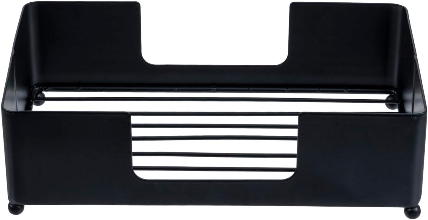 MyGift Modern Matte Black Metal Folded Paper Towel Holder for Commercial & Guest Bathroom, Sink Countertop or Vanity Table Disposable Napkin Storage Tray, Fits Multifold Towels up to 9.2 x 4.5 Inches