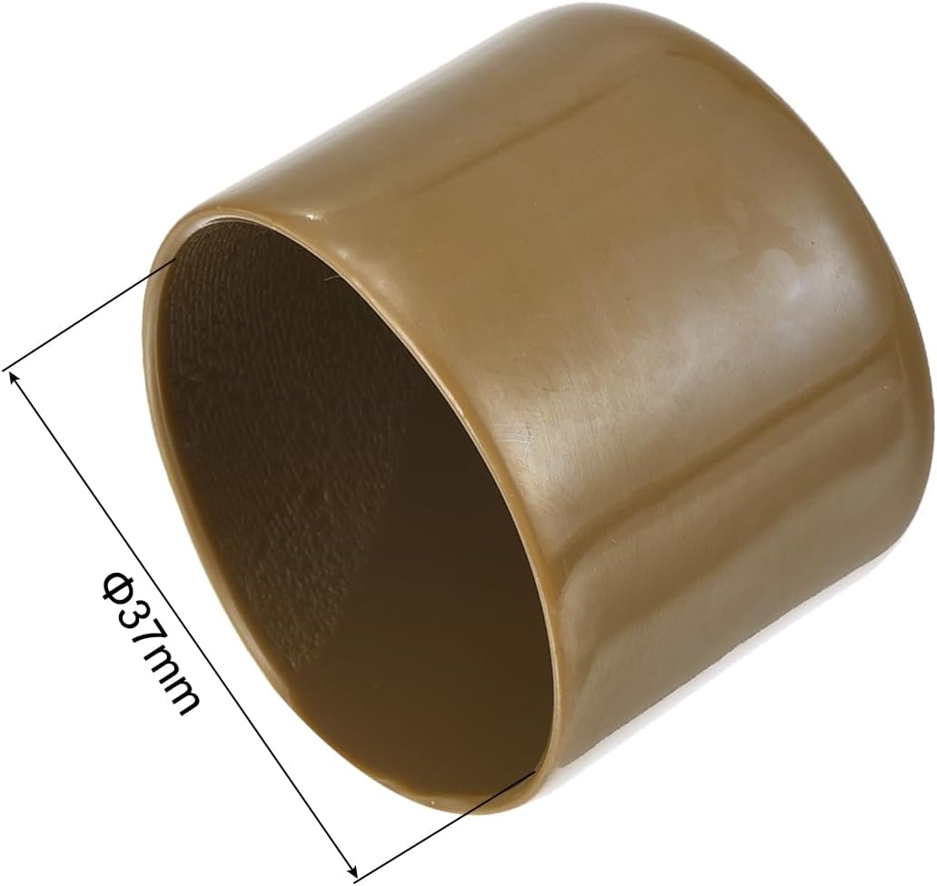 uxcell 20pcs Rubber End Caps 37mm ID Vinyl PVC Round Tube Bolt Cap Cover Screw Thread Protectors Light Brown