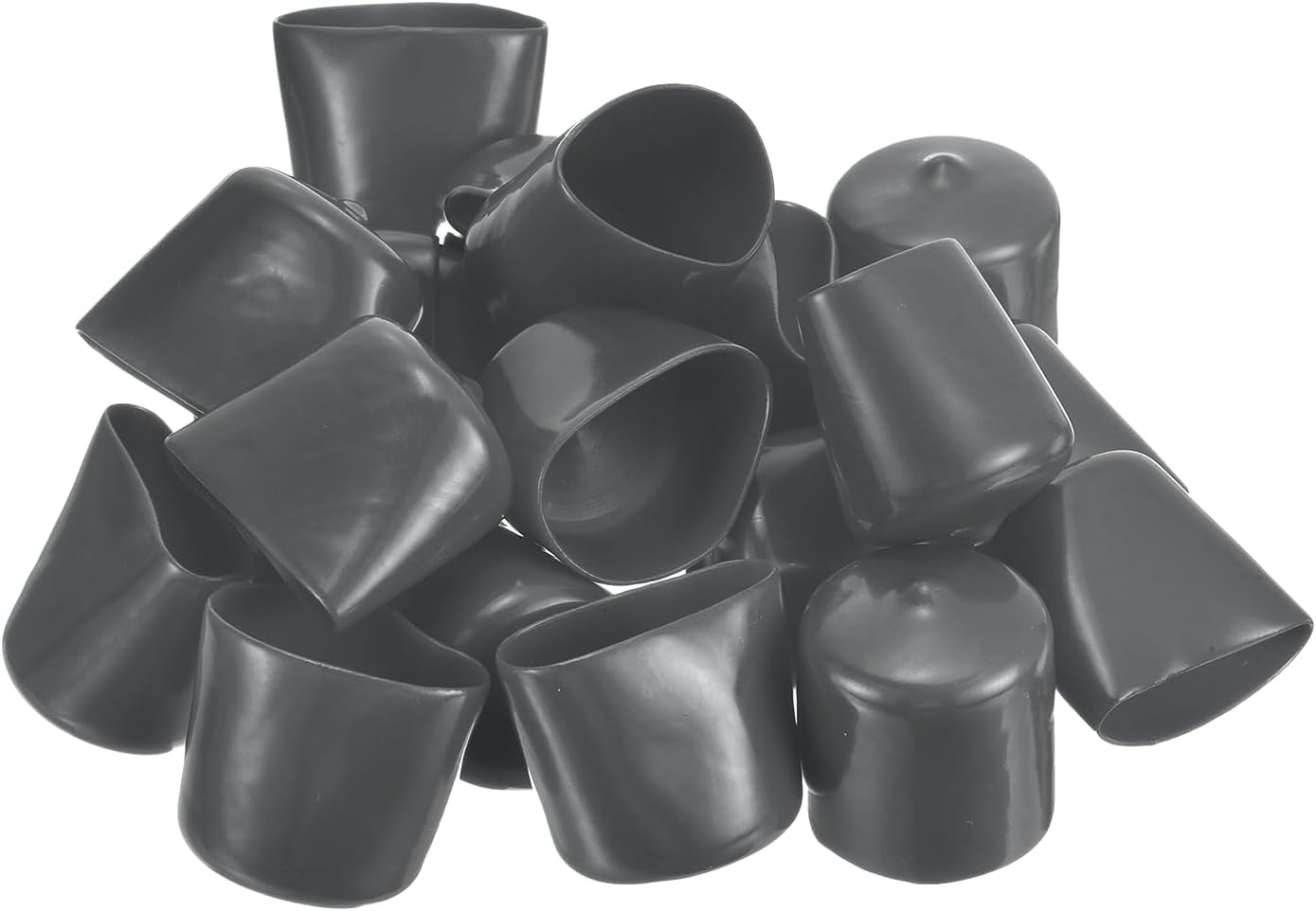 uxcell 20pcs Rubber End Caps 27mm ID Vinyl Round Tube Bolt Cap Cover Thread Protectors Dark Grey