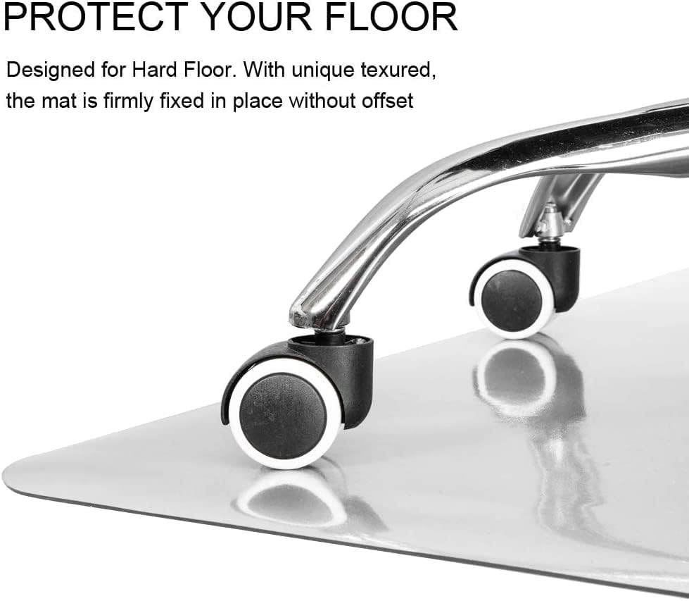 Kuyal Clear Chair mat for Hardwood Floor 36 x 55 inches Transparent Floor Mats Wood/Tile Protection Mat for Office & Home (36" X 55" Rectangle)