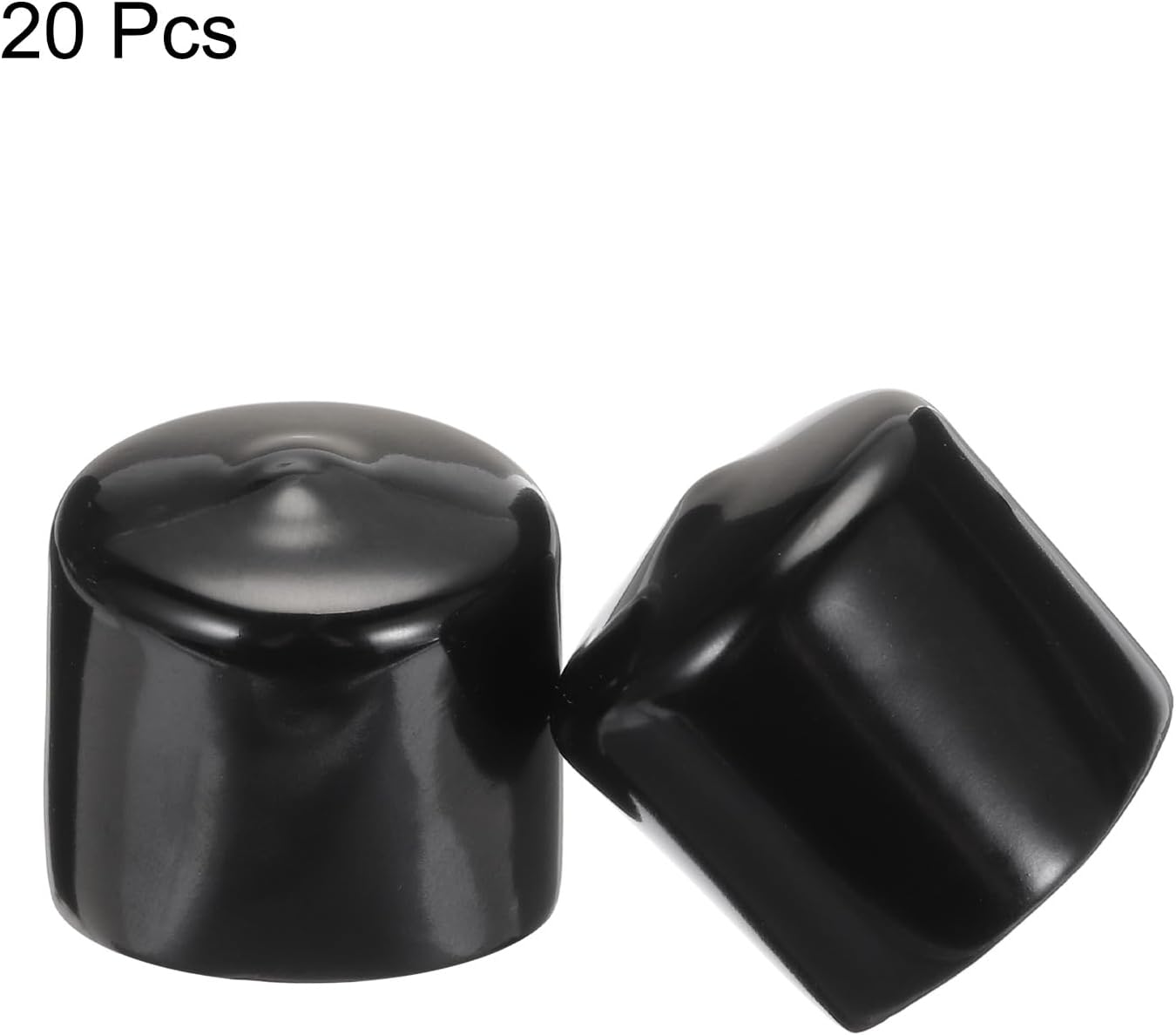 uxcell 20pcs Rubber End Caps 35mm ID Vinyl PVC Round Tube Bolt Cap Cover Screw Thread Protectors Black