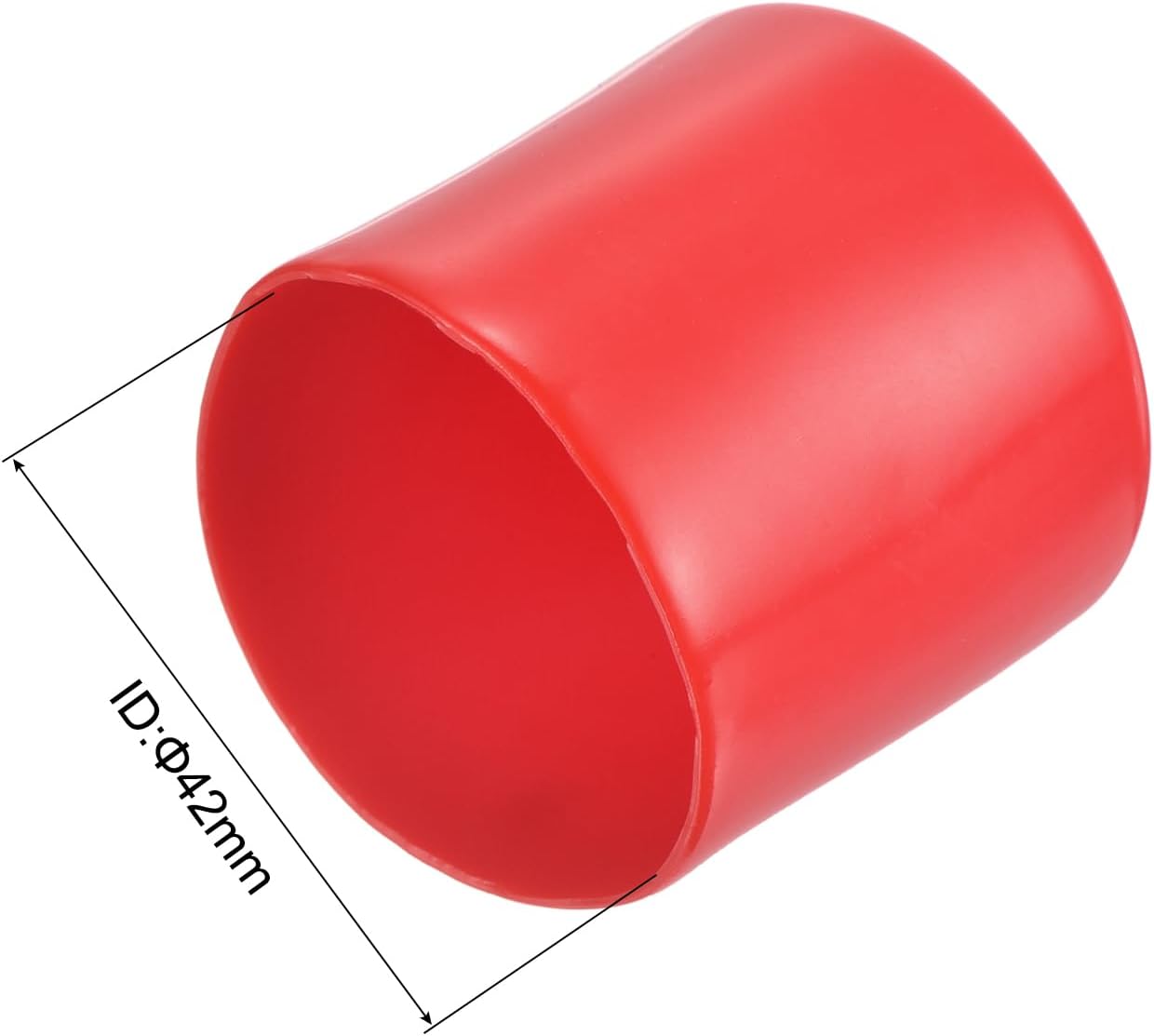 uxcell 20pcs Rubber End Caps 42mm ID Vinyl Round Tube Bolt Cap Cover Thread Protectors Red