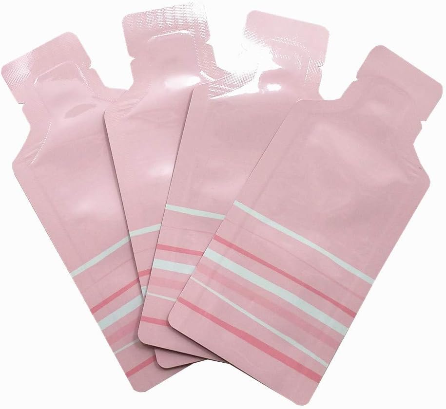 100 Pack 2.95x5.1 inch Heat Seal Sample Mylar Packets for Portable Travel Toiletries Empty Disposable Liquid Shampoo Pouch Single Serving Coffee Powder Condiments Food Storage (Pink)