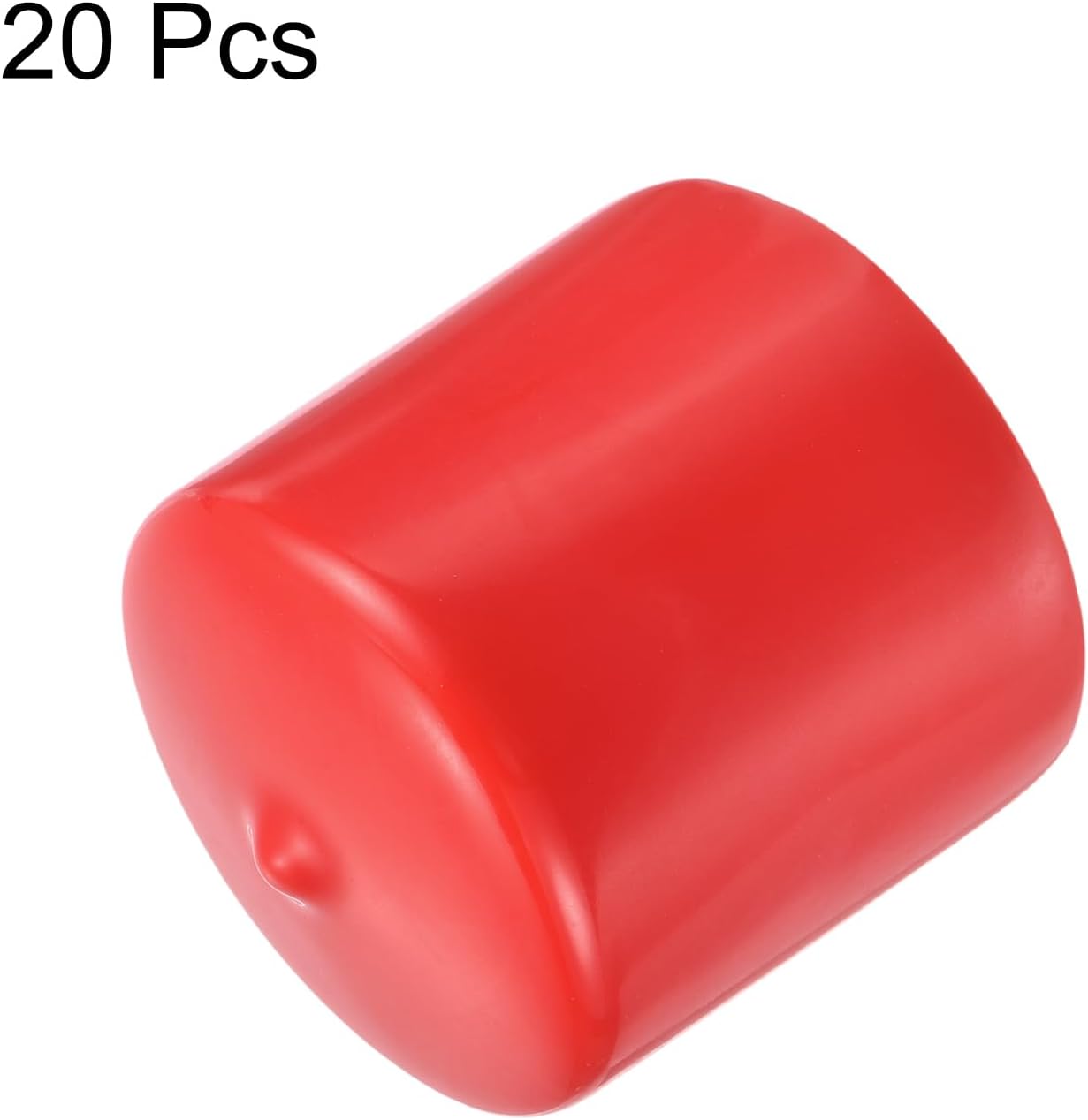 uxcell 20pcs Rubber End Caps 43mm ID Vinyl Round Tube Bolt Cap Cover Thread Protectors Red