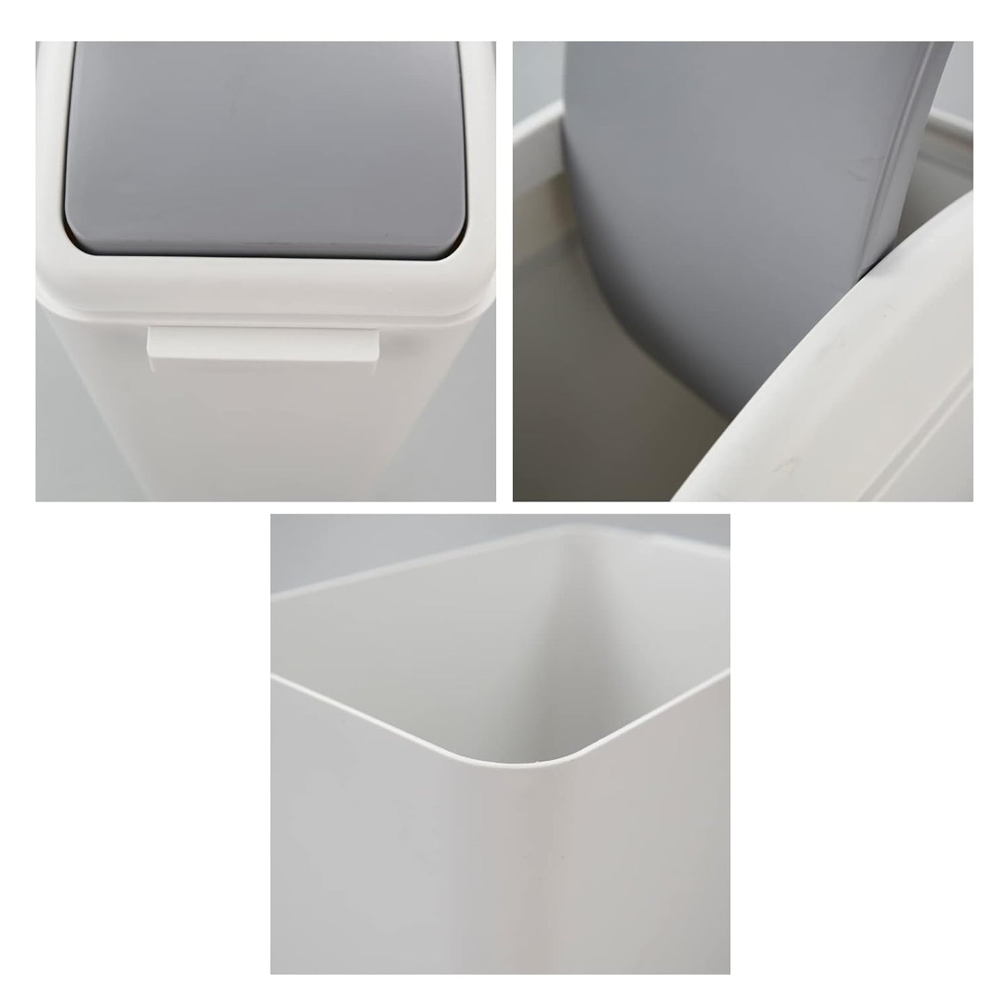 4.5 Gallon Plastic Waste Can, Garbage Can with Swing Lid, Trash Can, 1 Pack (Grey)