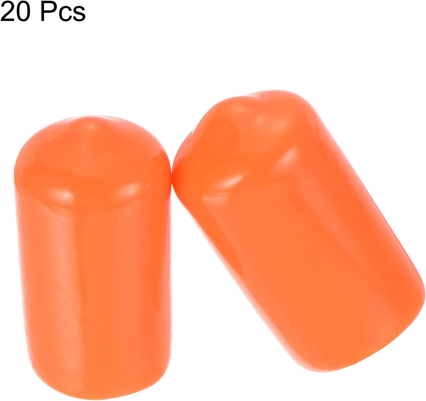 uxcell 20pcs Rubber End Caps 12mm(1/2 inch) ID Vinyl Round Tube Bolt Cap Cover Screw Thread Protectors Orange