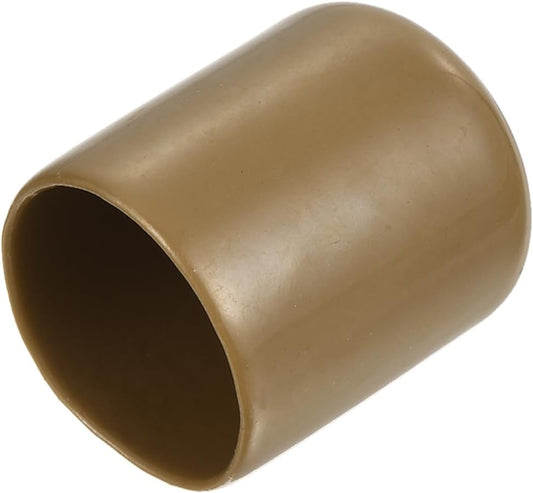 uxcell 20pcs Rubber End Caps 22mm(7/8") ID Vinyl PVC Round Tube Bolt Cap Cover Screw Thread Protectors Light Brown