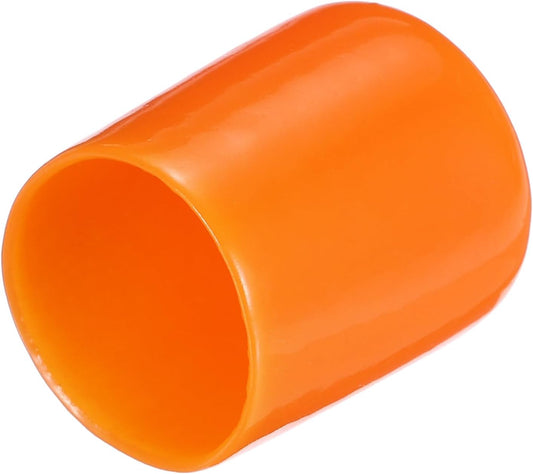 uxcell 20pcs Rubber End Caps 16mm(5/8") ID Vinyl PVC Round Tube Bolt Cap Cover Screw Thread Protectors,Orange
