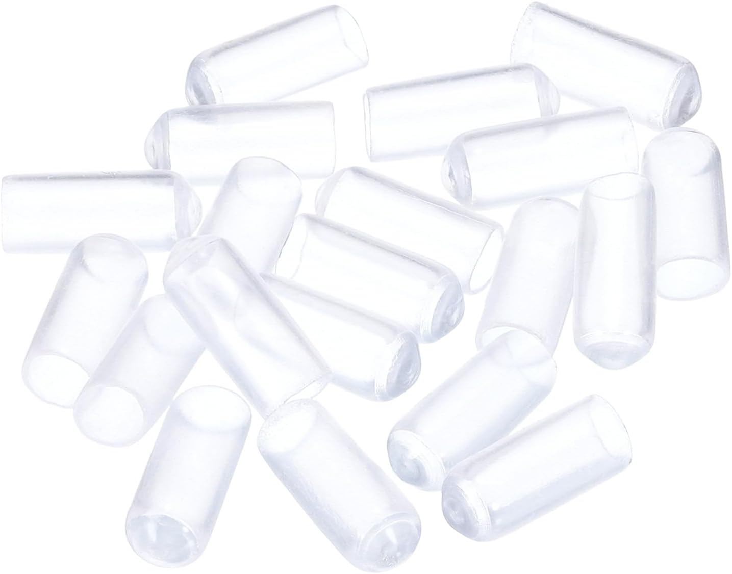 uxcell 20pcs Rubber End Caps 6mm(1/4") ID Vinyl PVC Round Tube Bolt Cap Cover Screw Thread Protectors Clear