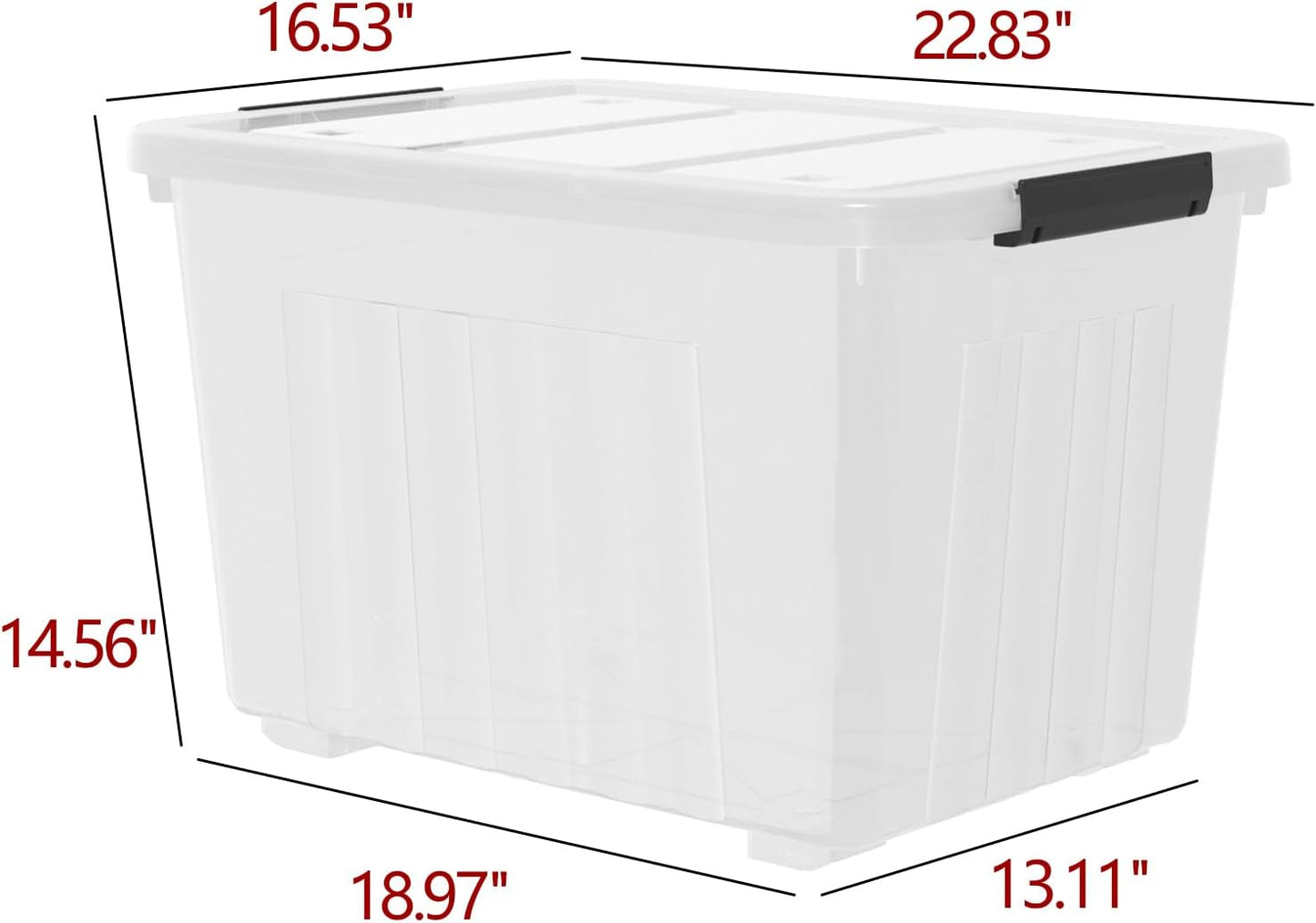 70 Quart Large Clear Storage Bins, Plastic Storage Box with Lids and Wheels, 4 Packs