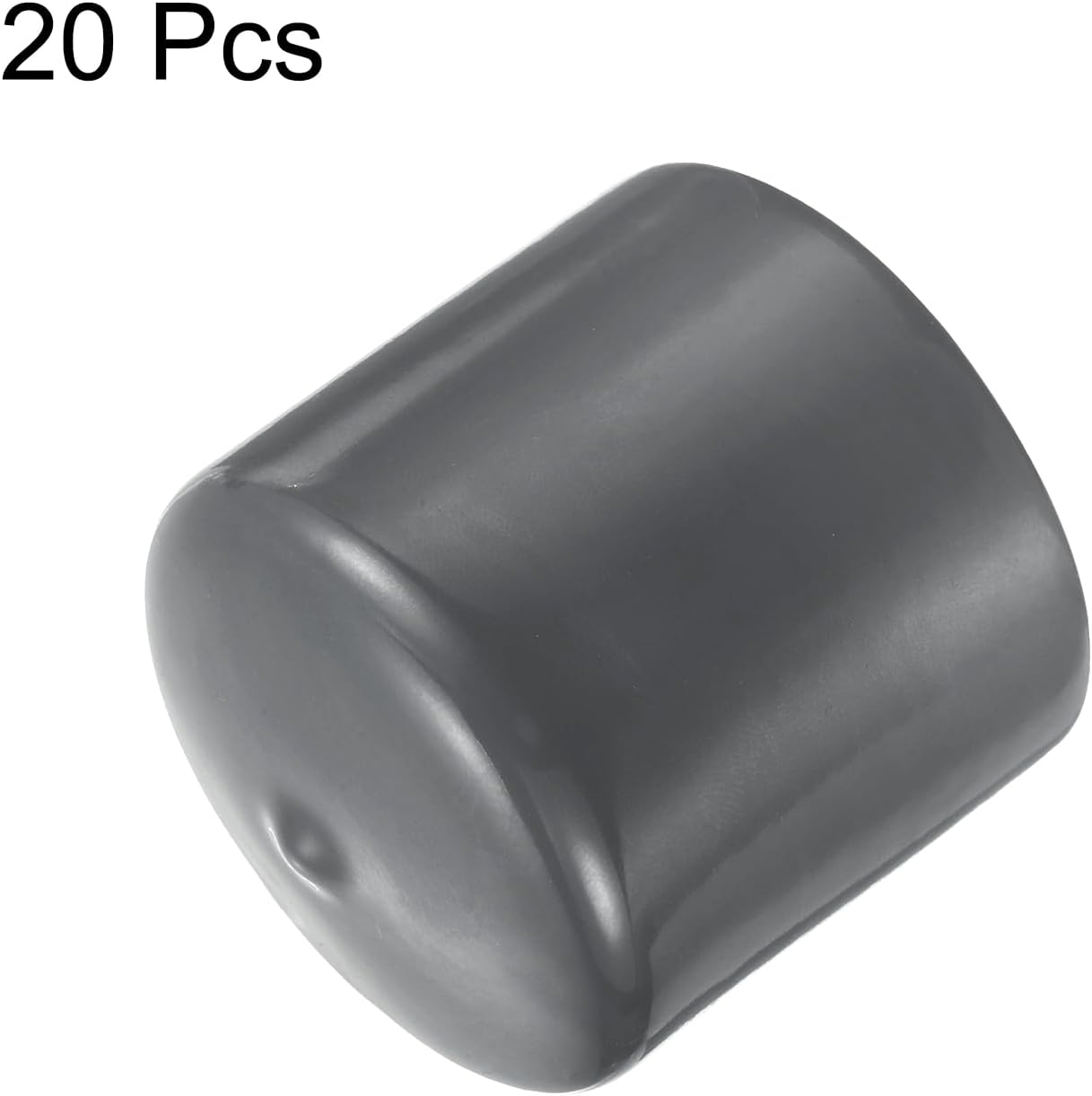 uxcell 20pcs Rubber End Caps 49mm ID Vinyl Round Tube Bolt Cap Cover Thread Protectors Dark Grey
