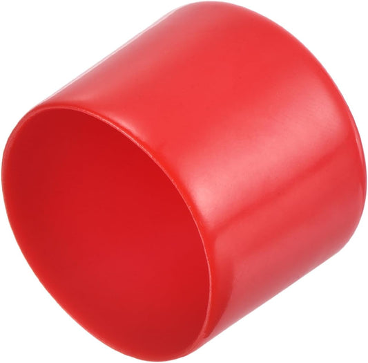 uxcell 20pcs Rubber End Caps 35mm ID Vinyl Round Tube Bolt Cap Cover Thread Protectors Red