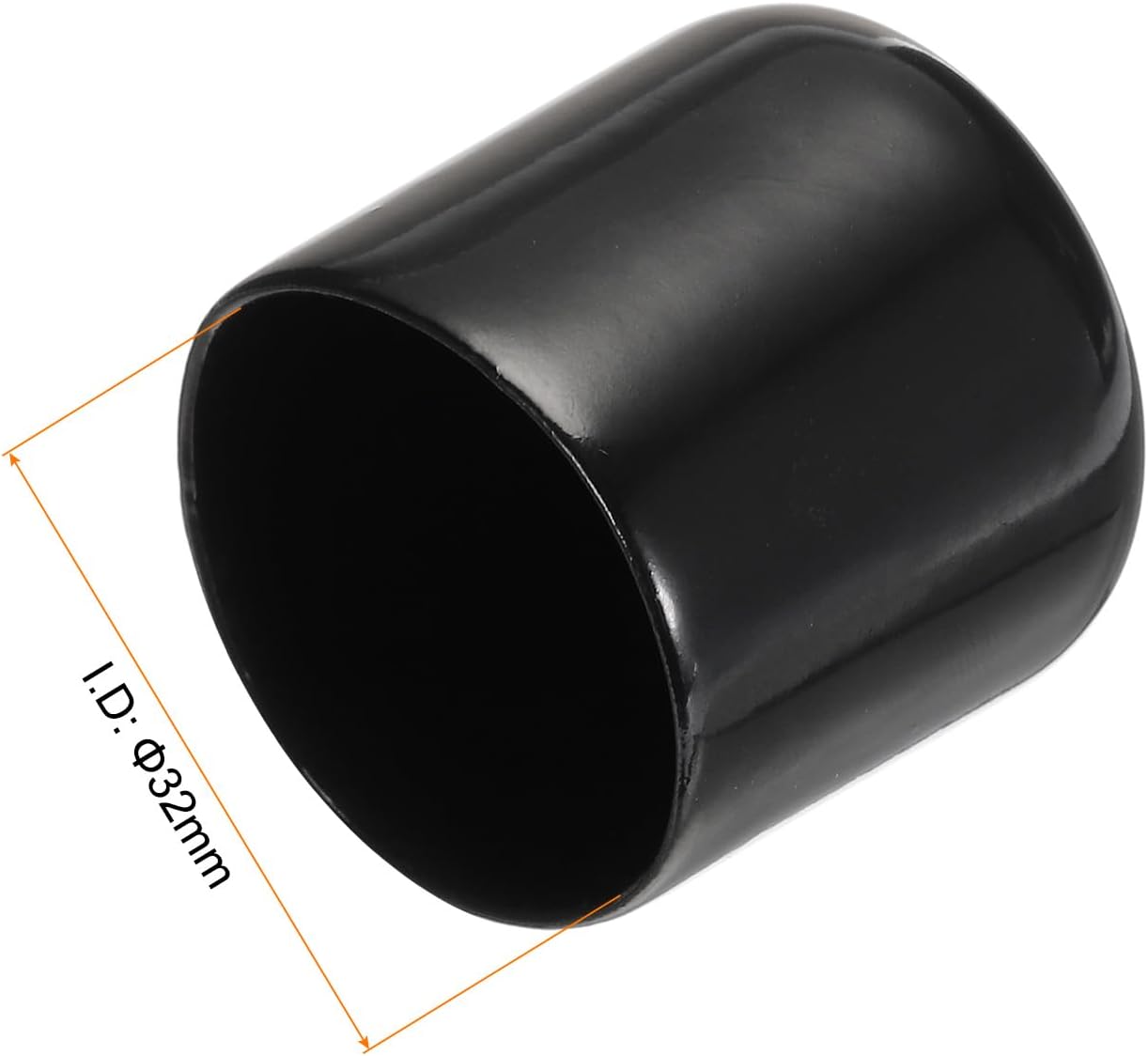 uxcell 20pcs Rubber End Caps 32mm ID Vinyl PVC Round Tube Bolt Cap Cover Screw Thread Protectors Black